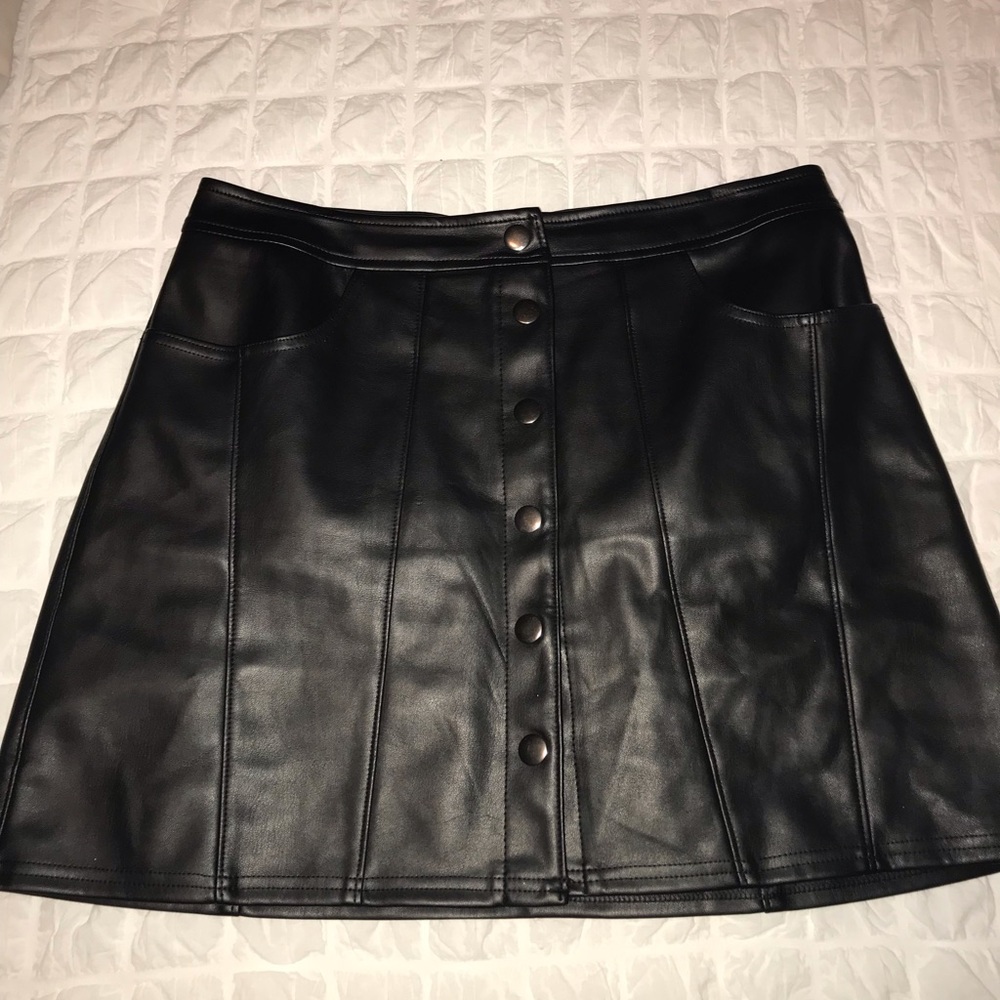 VEGAN leather mini skirt